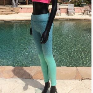 Leggings Full Length Ocean Green Ombre Activewear New